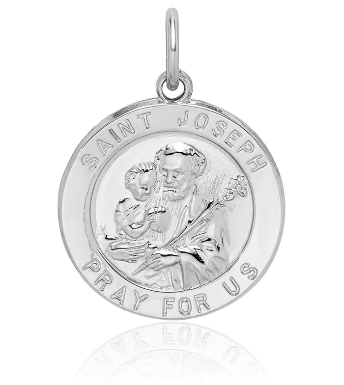 925 Sterling Silver Saint Joseph Medal Necklace Chain Pendant Charm