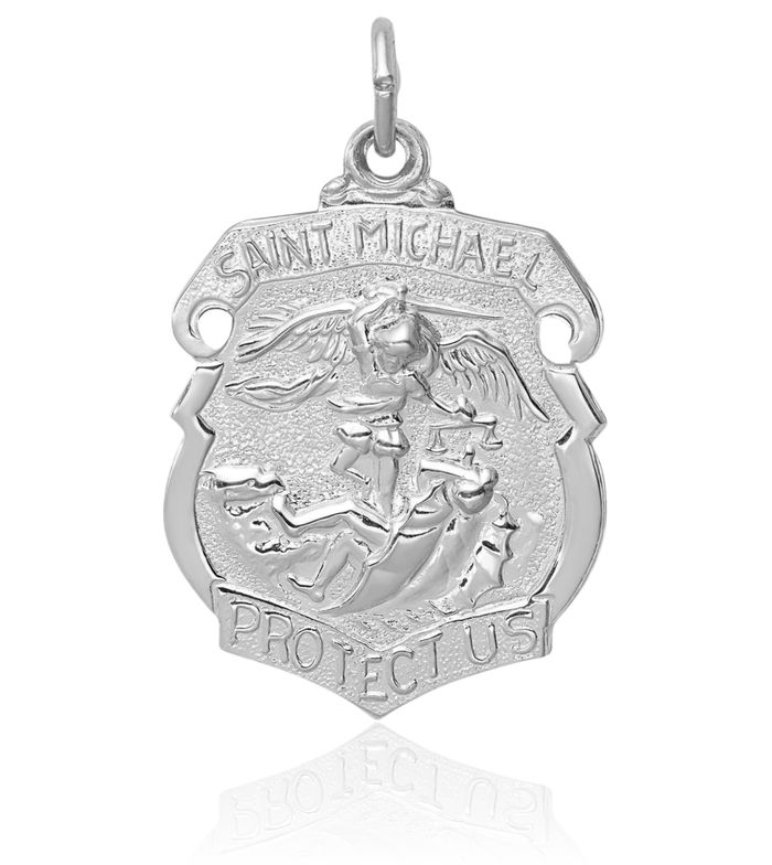 925 Sterling Silver Saint Michael Medal Protects Us Patron Archangel Guardian Angel Wings Necklace Christian Religious Chain Pendant Faith Charm