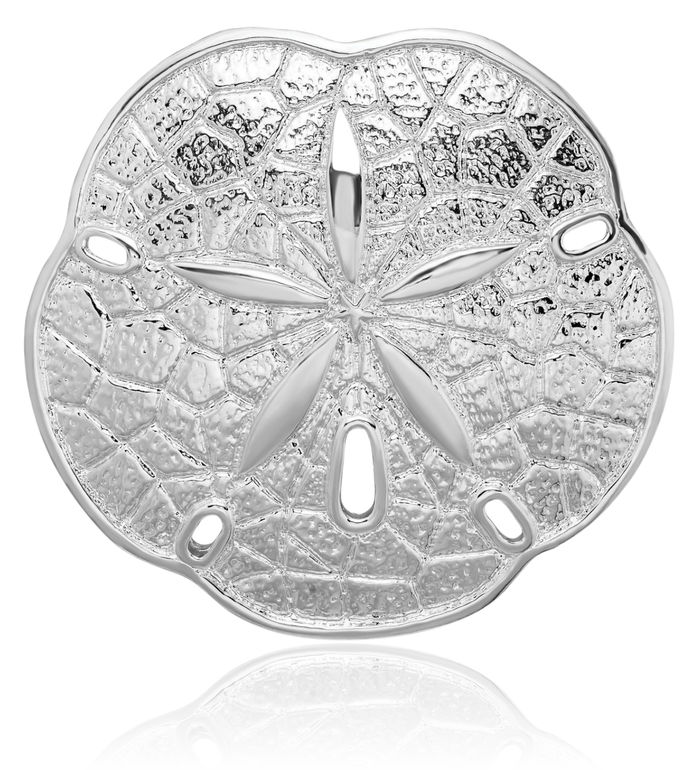 925 Sterling Silver Sand Dollar Sea Star Starfish Edge Slide Necklace Chain Pendant Charm