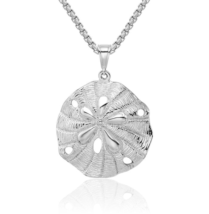 925 Sterling Silver Sand Dollar Sea Star Starfish Necklace Chain Pendant Charm