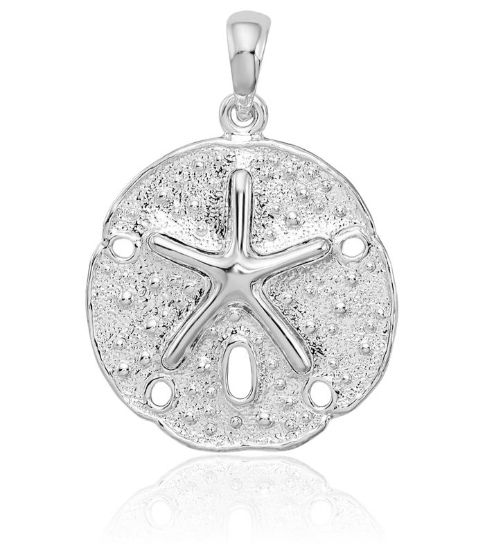 925 Sterling Silver Sand Dollar Sea Star Starfish Necklace Chain Pendant Charm
