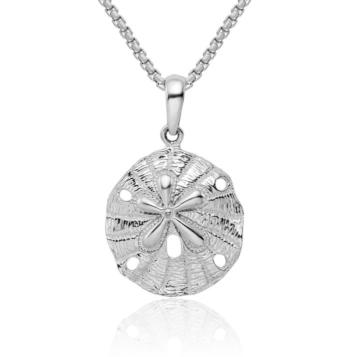 925 Sterling Silver Sand Dollar Sea Star Starfish Necklace Chain Pendant Charm