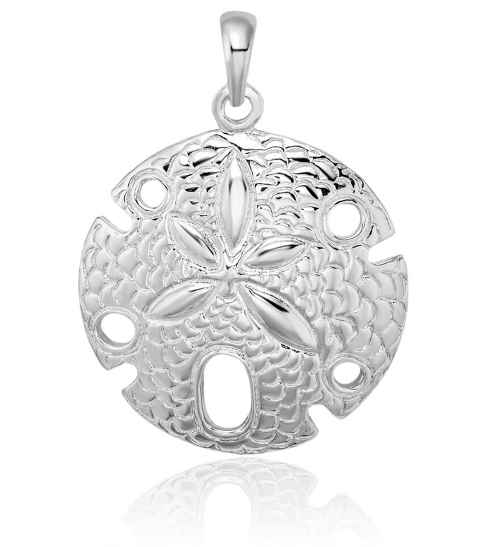 925 Sterling Silver Sand Dollar Sea Star Starfish Necklace Chain Pendant Charm