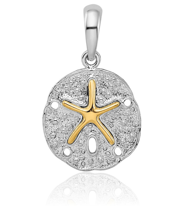 925 Sterling Silver Sand Dollar Sea Star Starfish Necklace Chain Pendant Charm