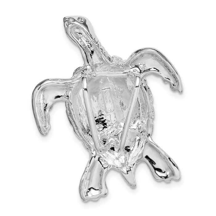 925 Sterling Silver Sea Turtle Slide Necklace Chain Pendant Charm