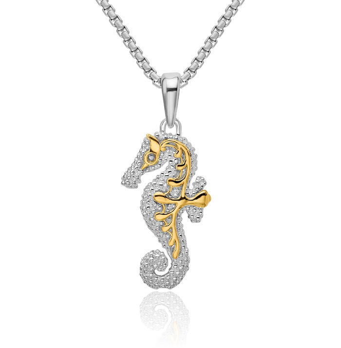 925 Sterling Silver Seahorse Necklace Chain Pendant Charm