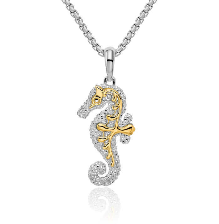 925 Sterling Silver Seahorse Necklace Chain Pendant Charm