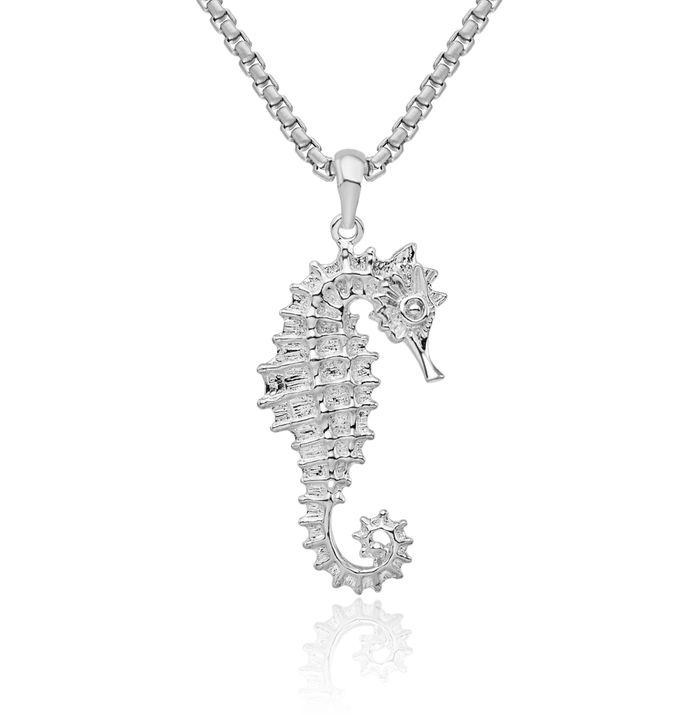 925 Sterling Silver Seahorse Necklace Chain Pendant Charm