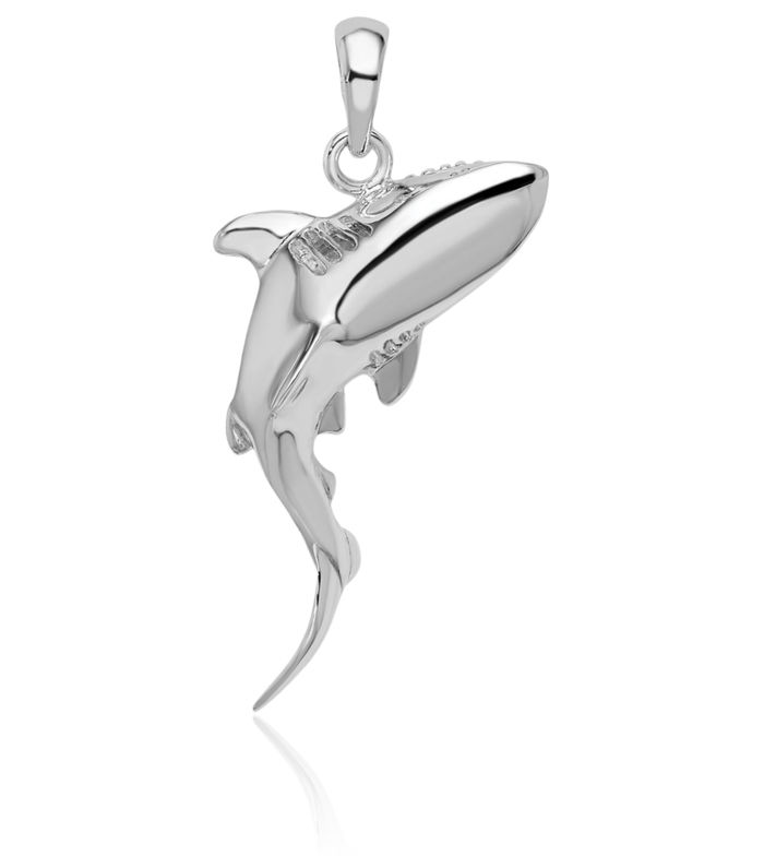 925 Sterling Silver Shark Necklace Chain Pendant Charm