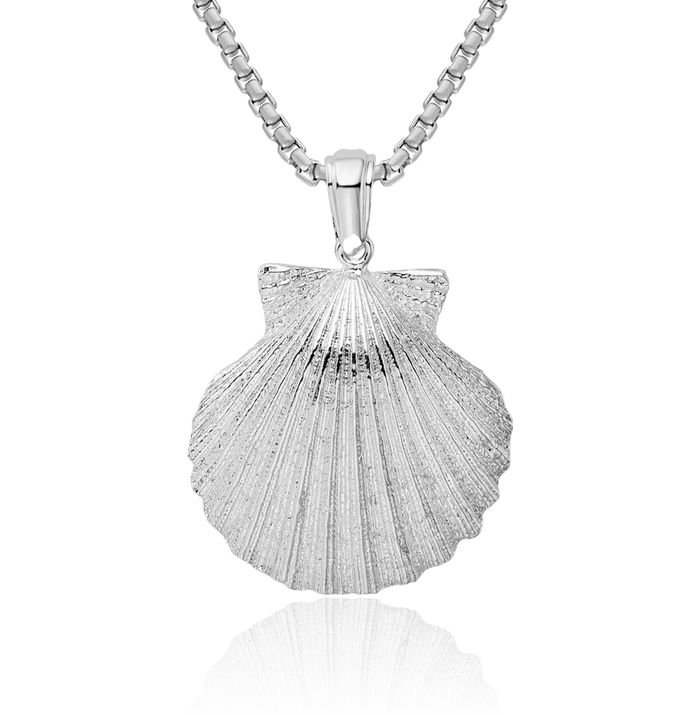 925 Sterling Silver Shell Necklace Chain Pendant Charm