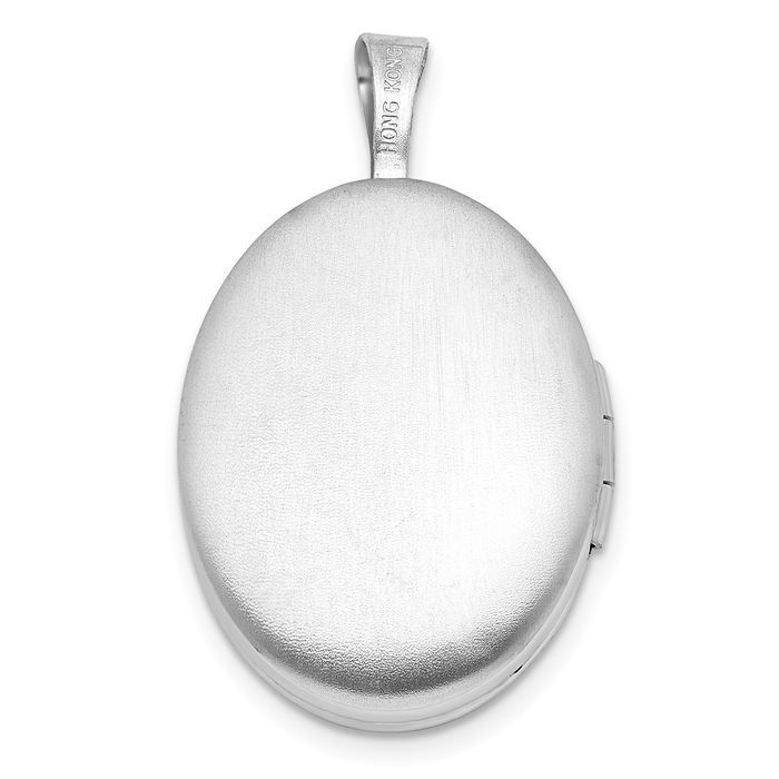 925 Sterling Silver Side Oval Personalized Photo Locket Necklace Picture Pendant Charm