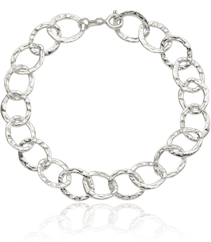 925 Sterling Silver Single Link Chain Charm Bracelet