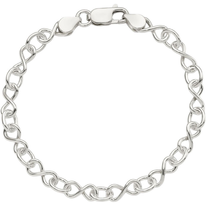 925 Sterling Silver Single Link Chain Charm Bracelet