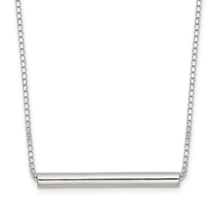 925 Sterling Silver Slide Bar Chain Necklace