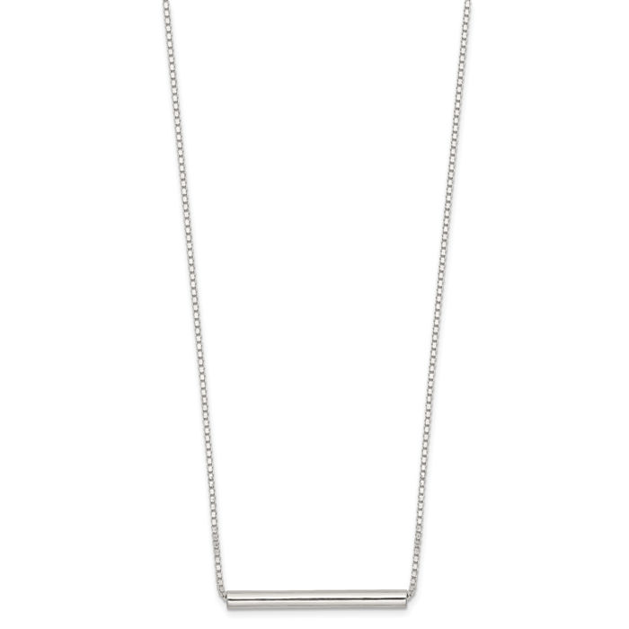 925 Sterling Silver Slide Bar Chain Necklace