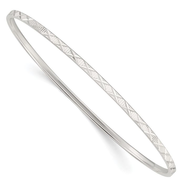 925 Sterling Silver Slip On Bangle Bracelet