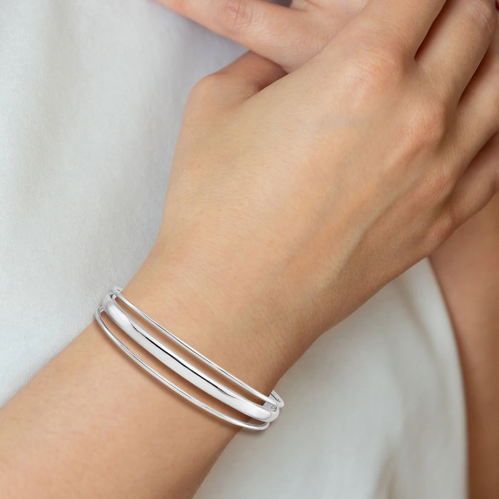 925 Sterling Silver Slip On Bangle Bracelet