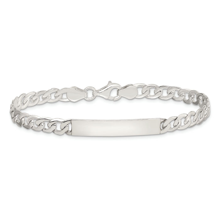 925 Sterling Silver ID Curb Link Chain Bracelet