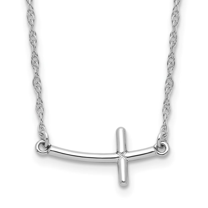 925 Sterling Silver Sideways Holy Cross Chain Necklace