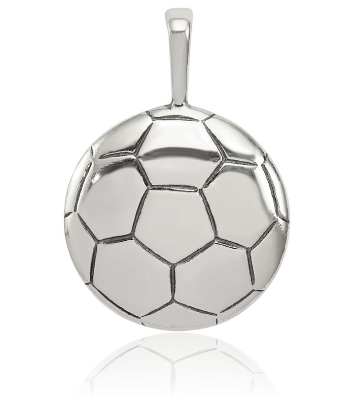 925 Sterling Silver Vintage Soccer Ball Necklace Charm Sports Pendant