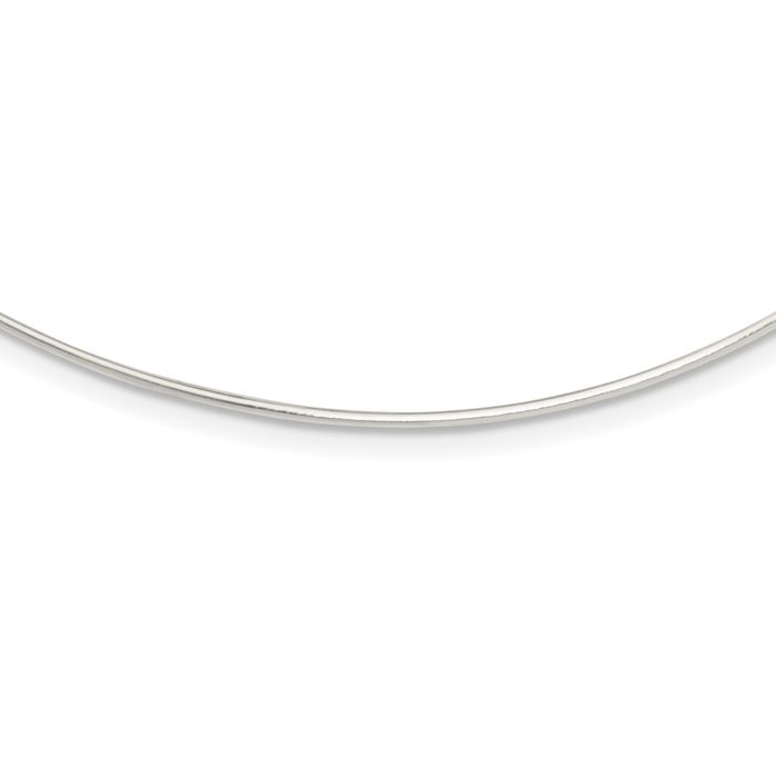 925 Sterling Silver 1.4mm Neck Collar Neckwire Chain Cuff Choker Necklace