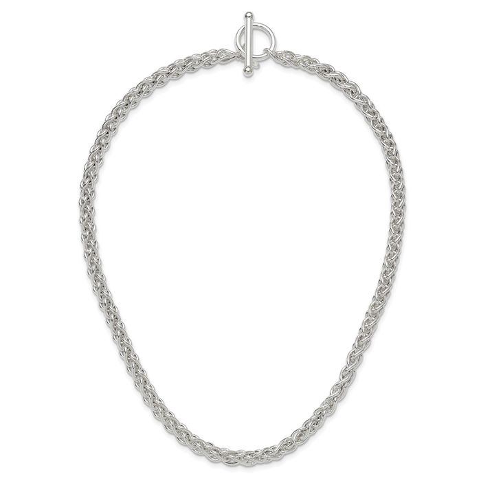 925 Sterling Silver Spiga Wheat Link Chain Necklace