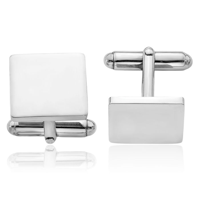 925 Sterling Silver Square Cuff Links