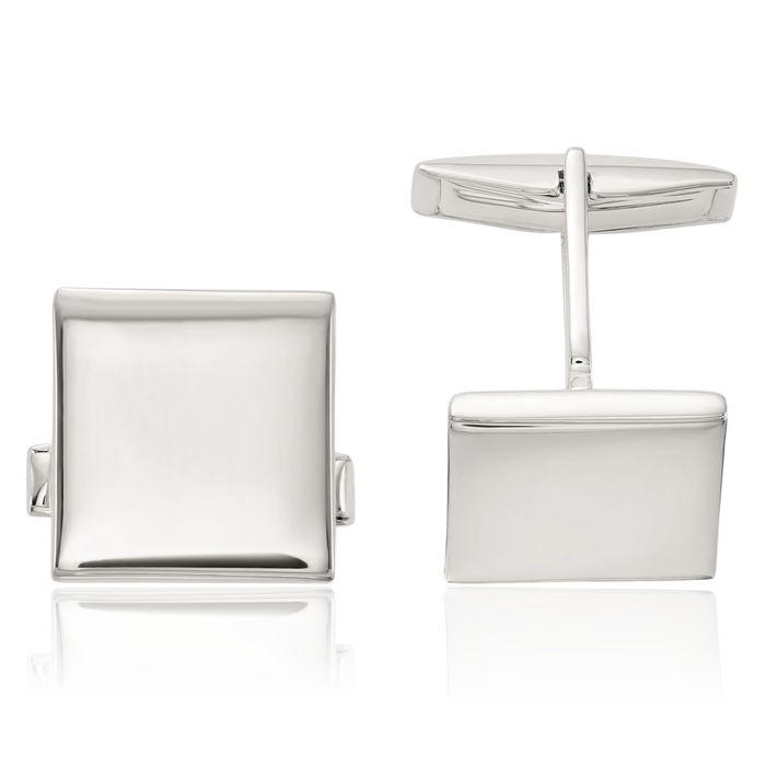 925 Sterling Silver Square Cuff Links