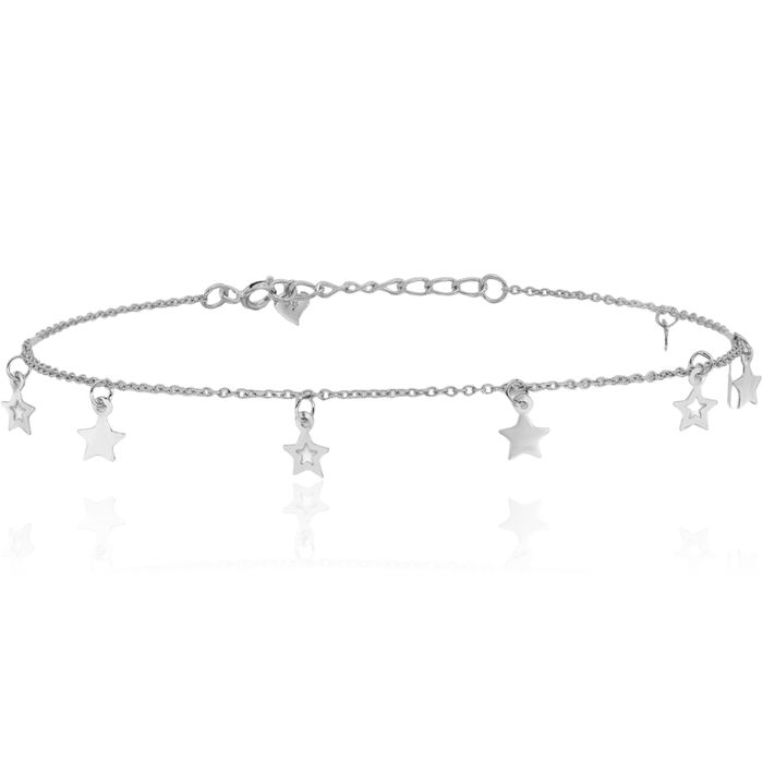 925 Sterling Silver Star Anklet Summer Beach Foot Ankle Bracelet