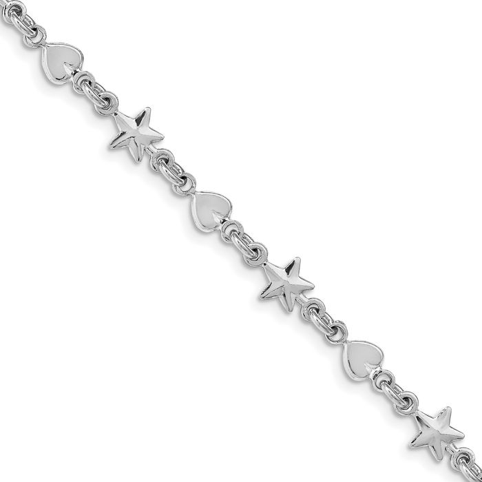 925 Silver outlet Iced Hearts & Stars Bracelet