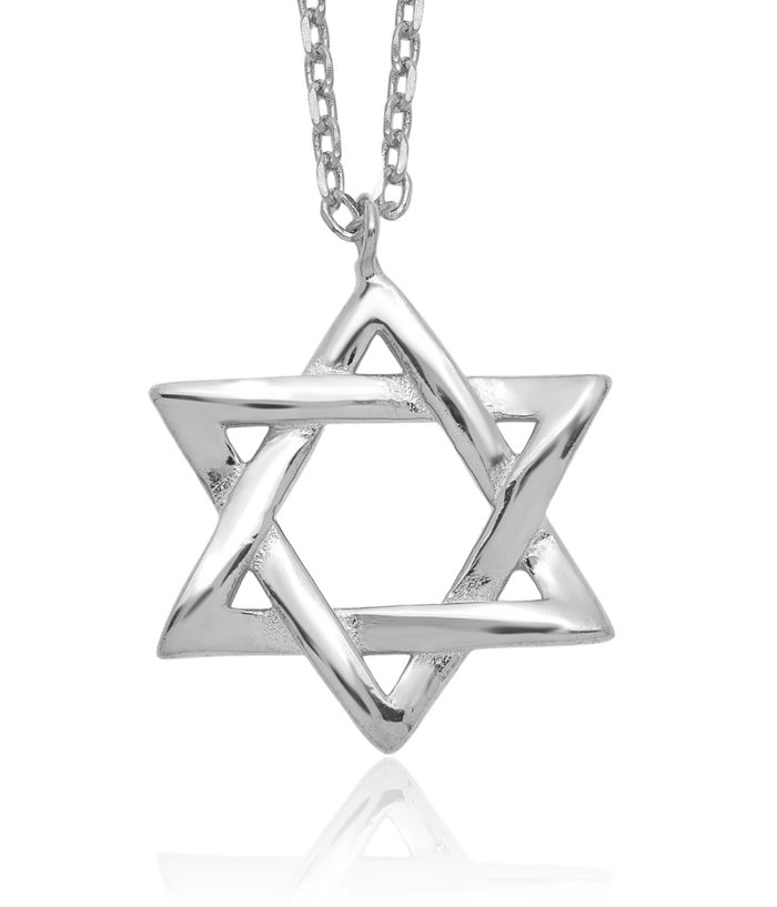 925 Sterling Silver Star of David Jewish Magen Necklace Chain