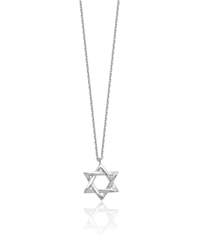 925 Sterling Silver Star of David Jewish Magen Necklace Chain