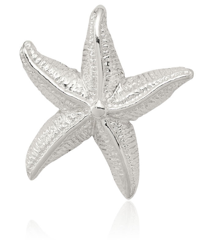 925 Sterling Silver Starfish Floating Chain Slide Pendant Necklace Charm