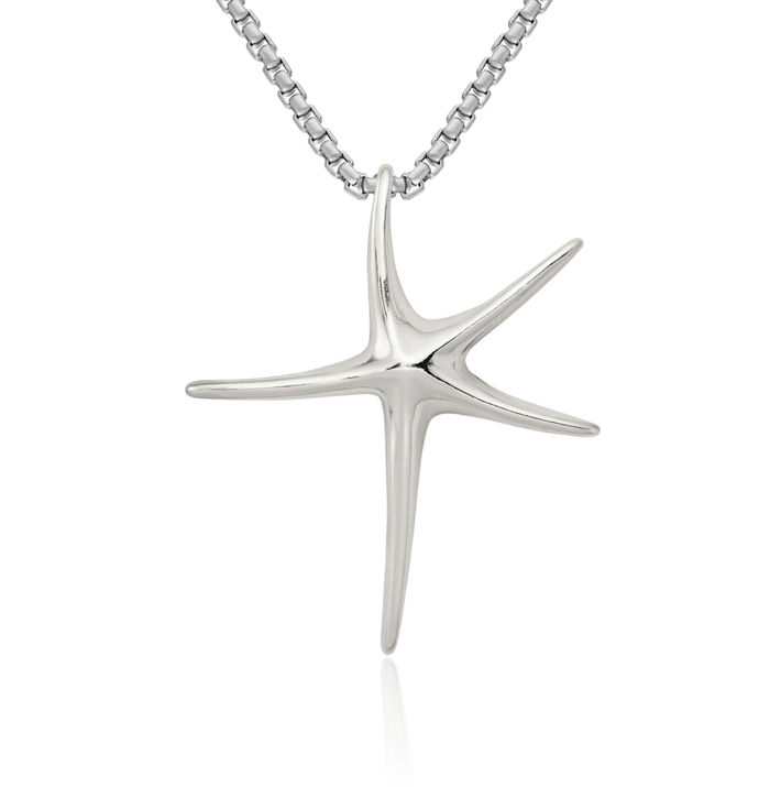 925 Sterling Silver Starfish Necklace Chain Pendant Charm