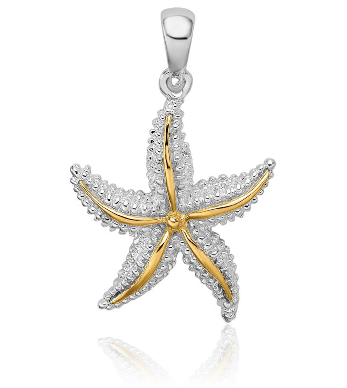 925 Sterling Silver Starfish Necklace Chain Pendant Charm