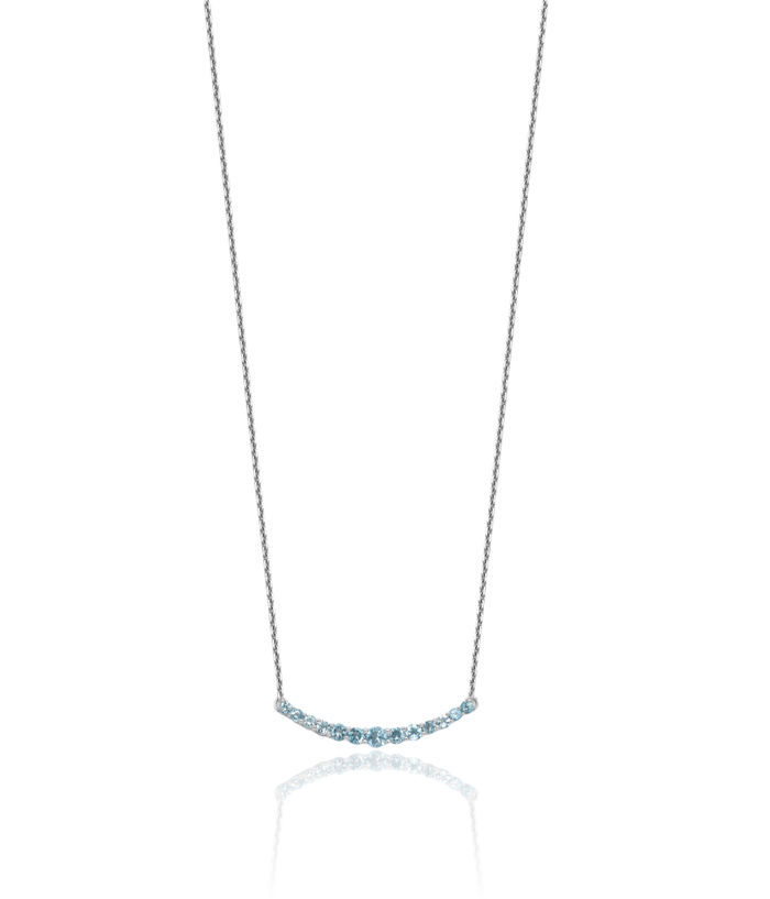 925 Sterling Silver Swiss Blue Topaz Pendant Necklace