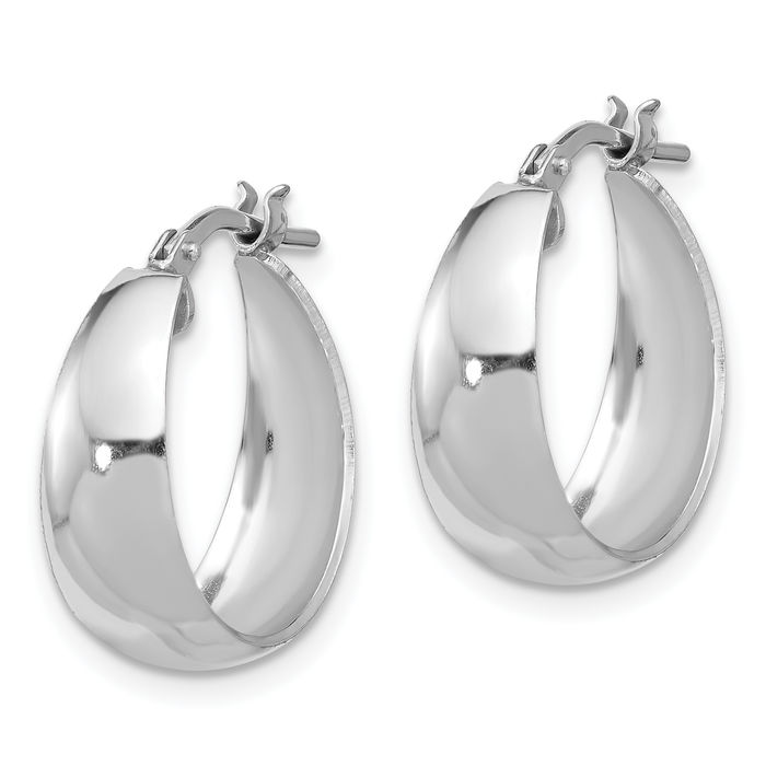 925 Sterling Silver Tapered Round Small Hoop Earrings
