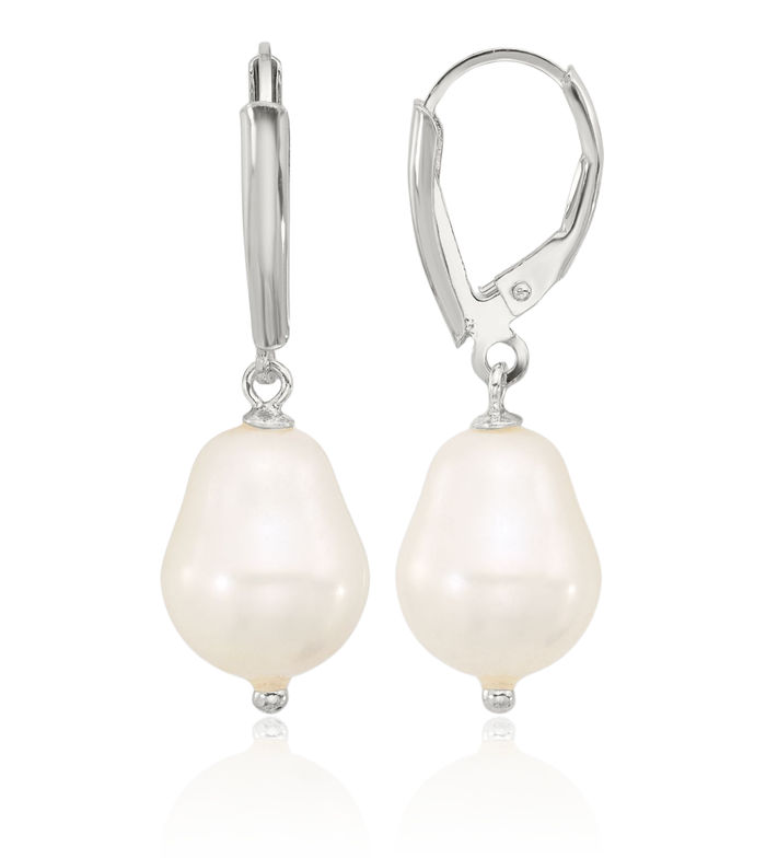 925 Sterling Silver Teardrop Freshwater Cultured Pearl Drop Dangle Earrings