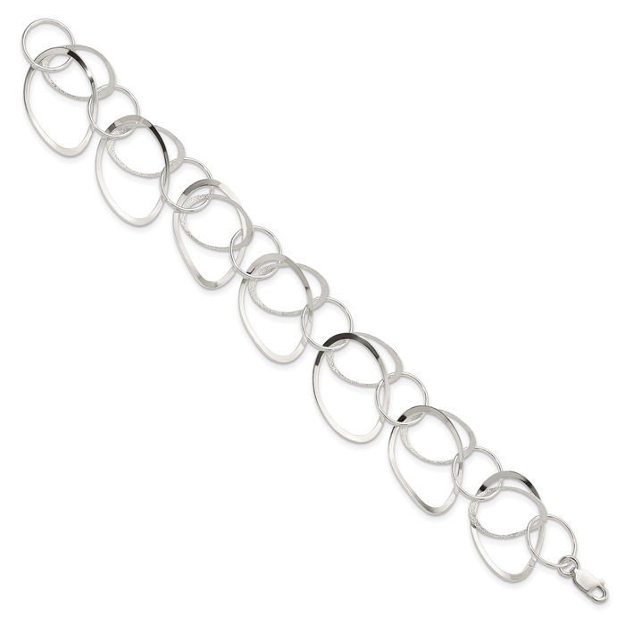925 Sterling Silver Circle Round Chain Bracelet