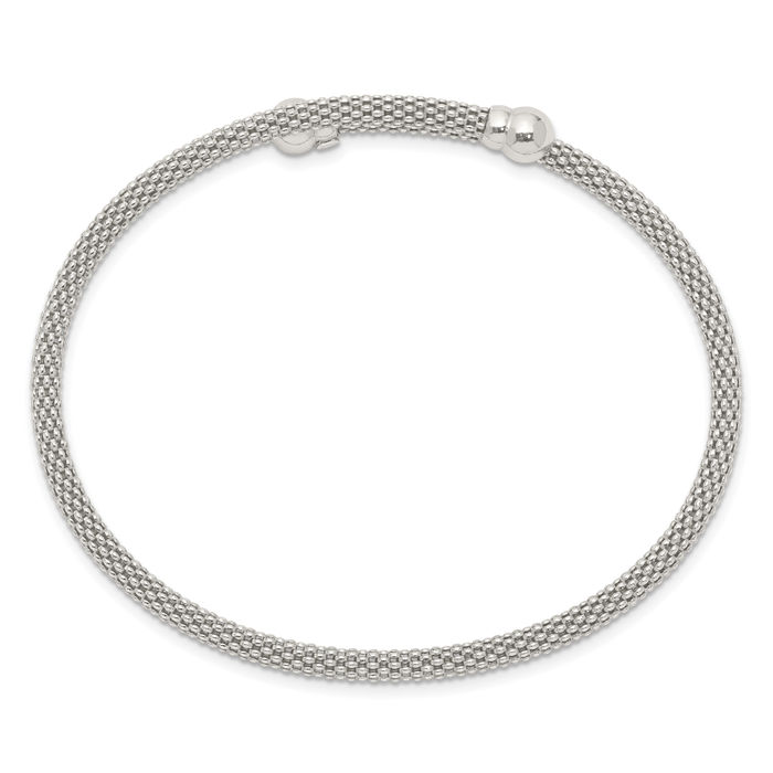 925 Sterling Silver Flexible Bangle Bracelet