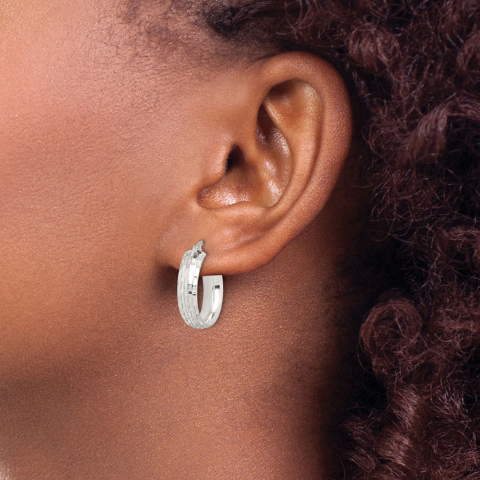 925 Sterling Silver 5mm Round Small Hoop Earrings