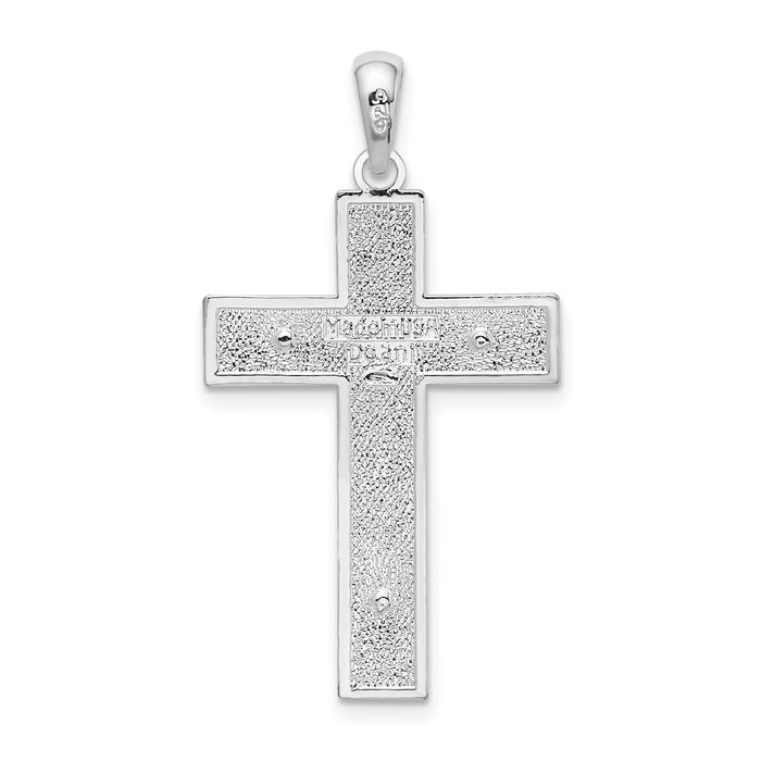 925 Sterling Silver Latin Mexican Lord Jesus Christ Crucifix Holy Cross Necklace Religious Chain Pendant Christian Charm