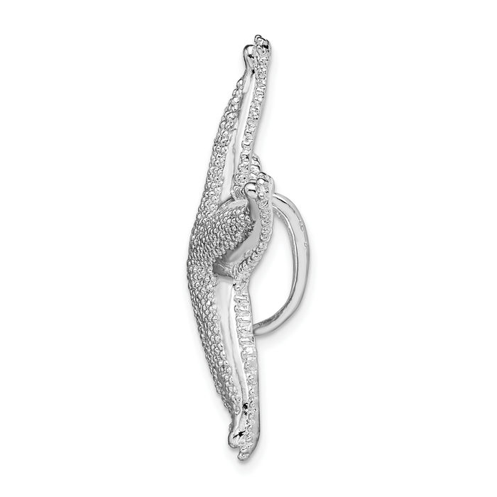 925 Sterling Silver Starfish Slide Necklace Chain Pendant Charm