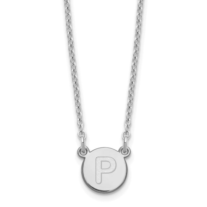 925 Sterling Silver Dainty Letter P Initial Name Monogram Chain Necklace