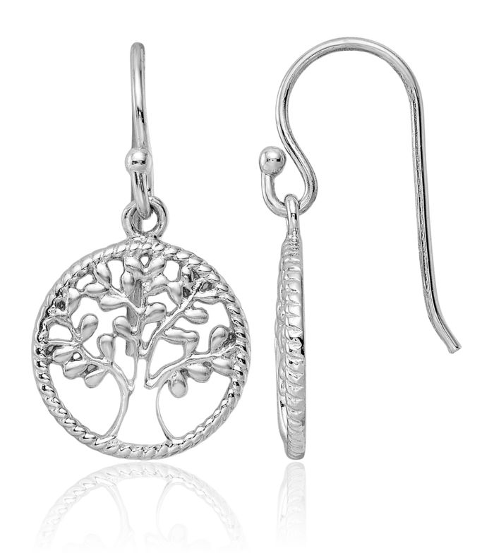 925 Sterling Silver Tree of Life Drop Dangle Earrings