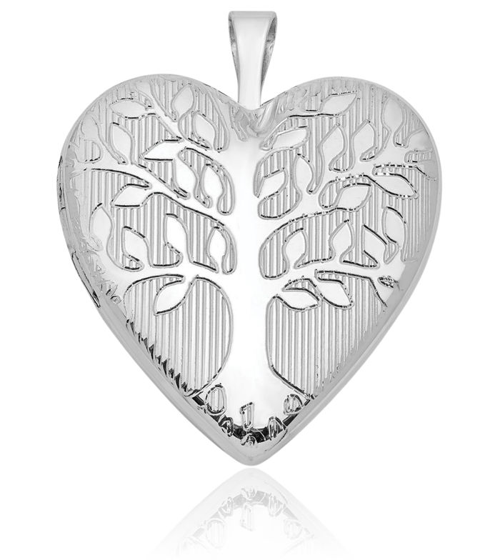 925 Sterling Silver Tree of Life Heart Personalized Photo Locket Necklace Picture Pendant Charm