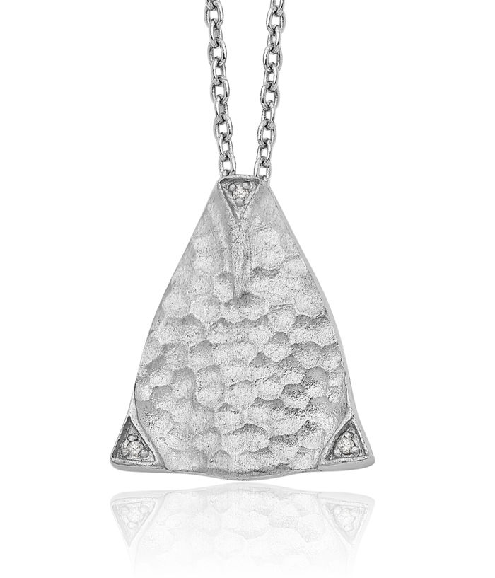 925 Sterling Silver Triangle Geometric Diamond Chain Necklace