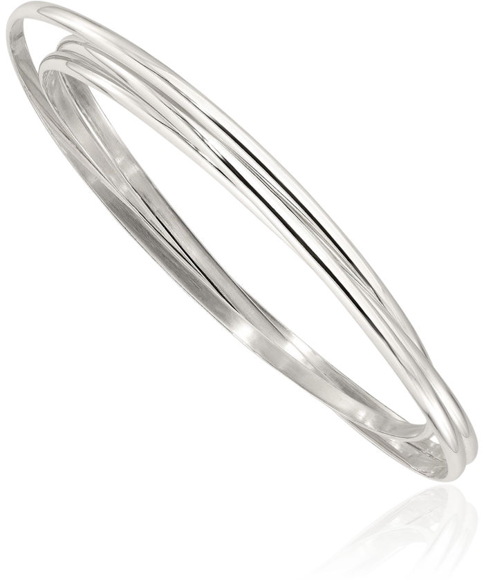 925 Sterling Silver Triple Slip On Bangle Bracelet