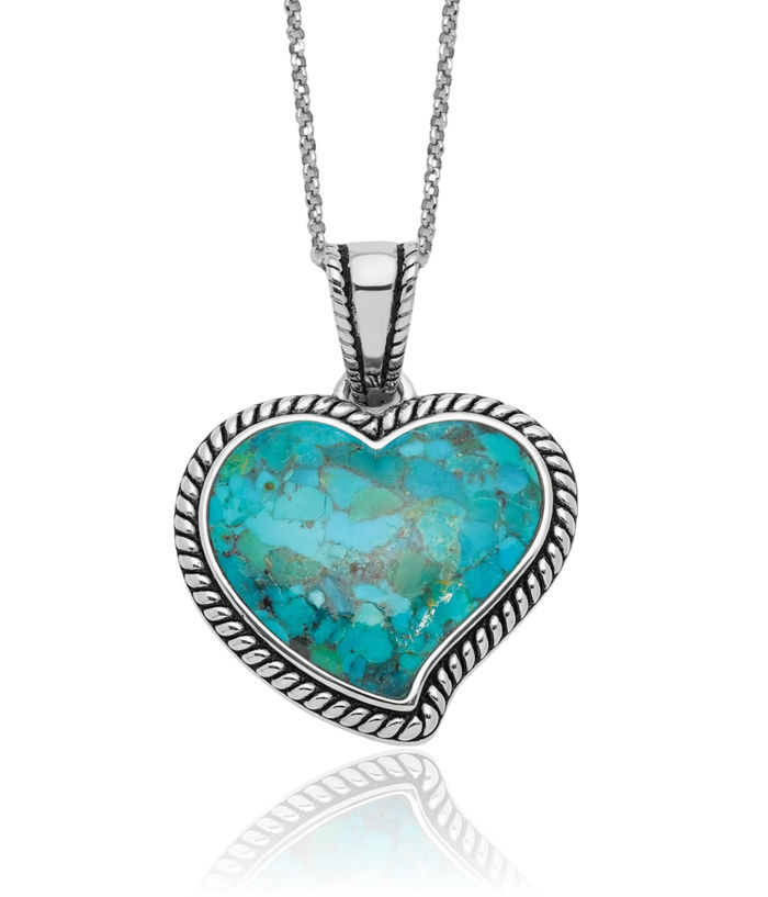 925 Sterling Silver Vintage Blue Turquoise Necklace Chain