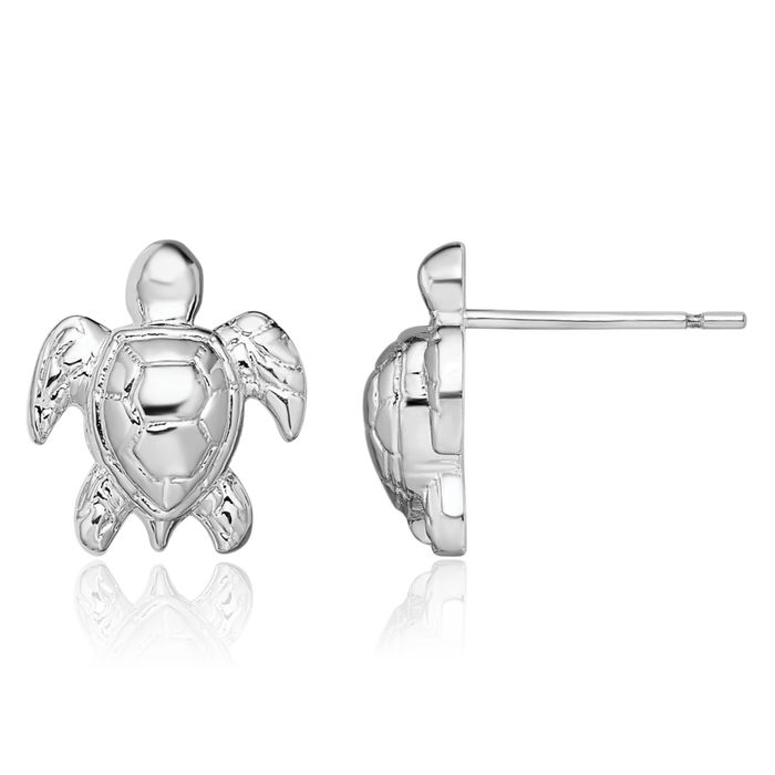 925 Sterling Silver Sea Turtle Stud Earrings